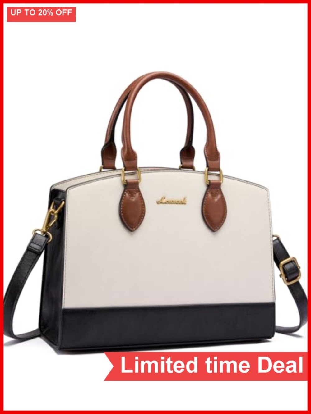 Women's Vintage PU Leather Satchel Shoulder Bag Tote Handbag Medium
